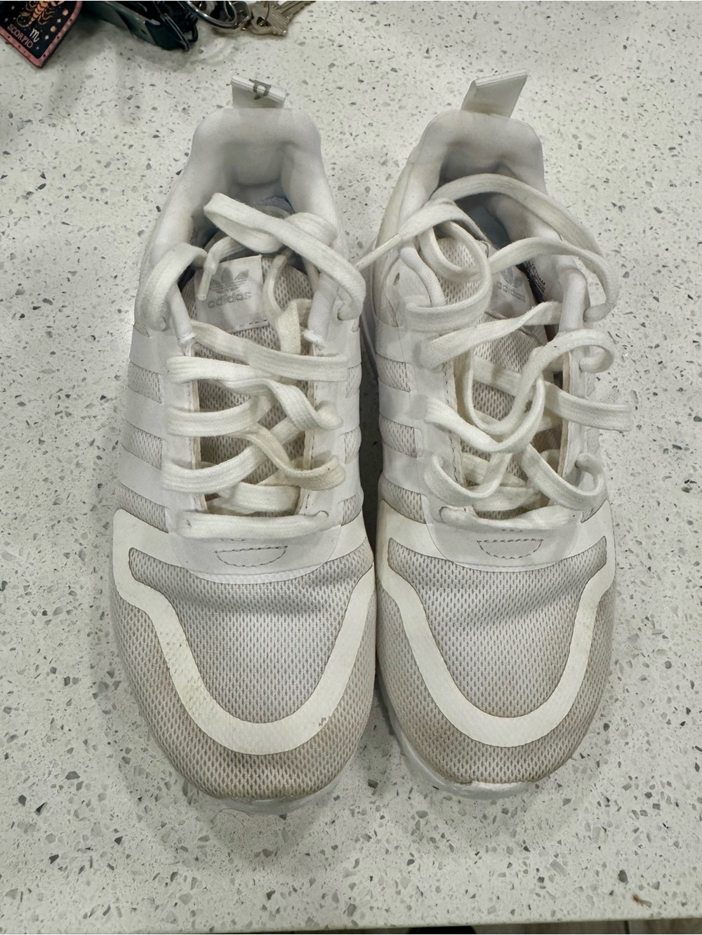 adidas White Mesh Athletic Sneakers